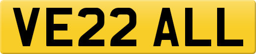 VE22 ALL private number plate
